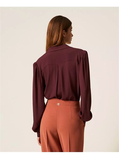 Blusa con arricciature e catena Oval T TWINSET | TP2291/05609